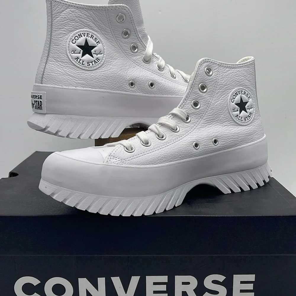 Converse WMNS CTAS LUGGED 2.0 HI WHITE/EGRET/BLACK A03705C Platforms Sneakers